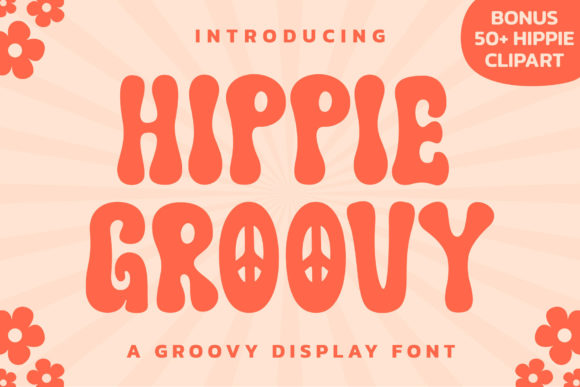 Hippie Groovy Display Font for Boho Digital Branding