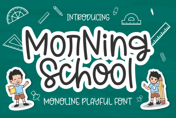 Morning School Display Font for Playful Digital Branding